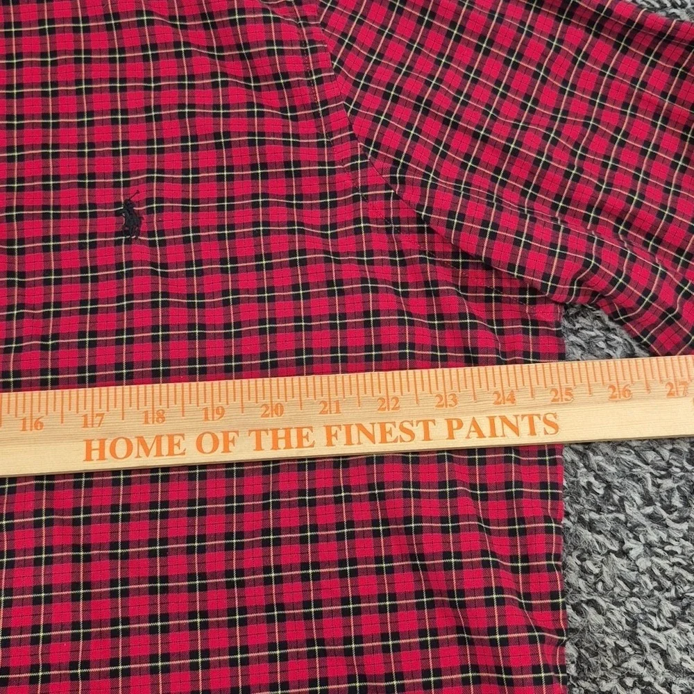 Polo‎ Ralph Lauren Button Down Long Sleeve Size XL Red Black Plaid